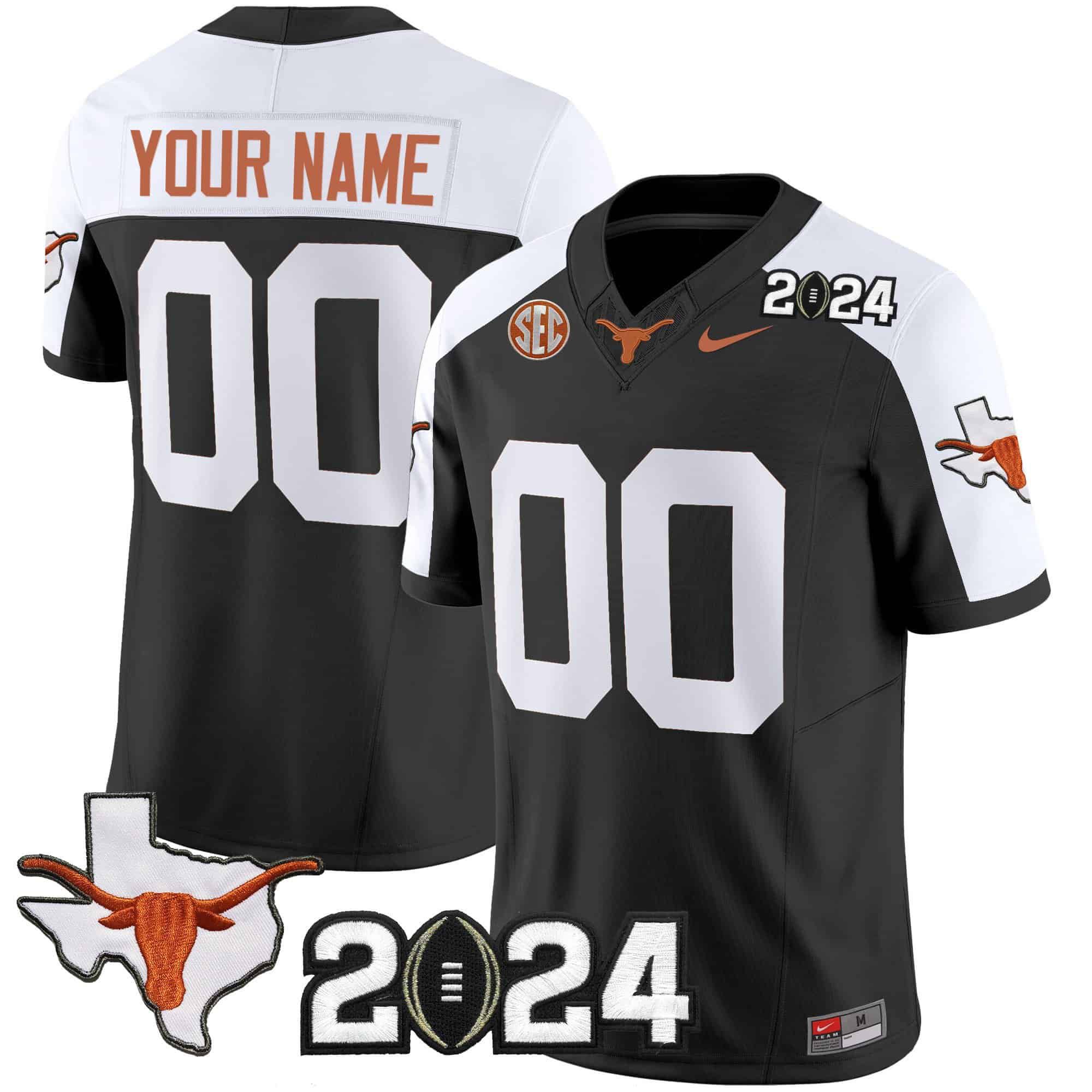 Men Texas Longhorns Black 2024 Nike Vapor Limited Custom NCAA Jersey->customized nfl jersey->Custom Jersey